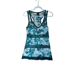 Y2K Vanity Size Medium Fairycore Floral Lace Sheer Tank Top Bohemian Whimsygoth